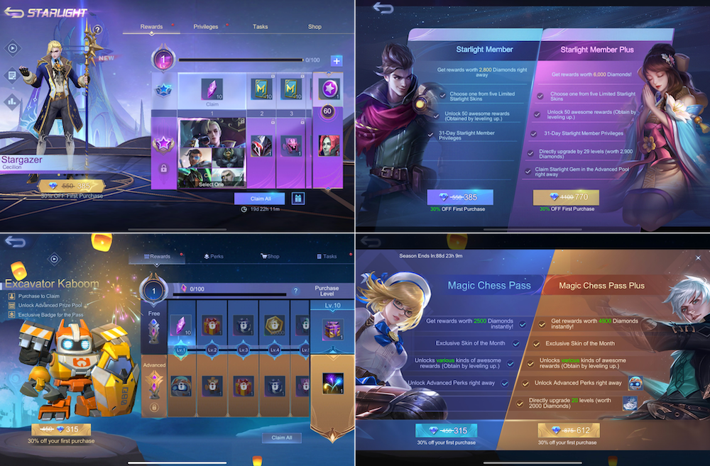 Starlight Pass and Magic Chess Pass of Mobile Legends: Bang Bang